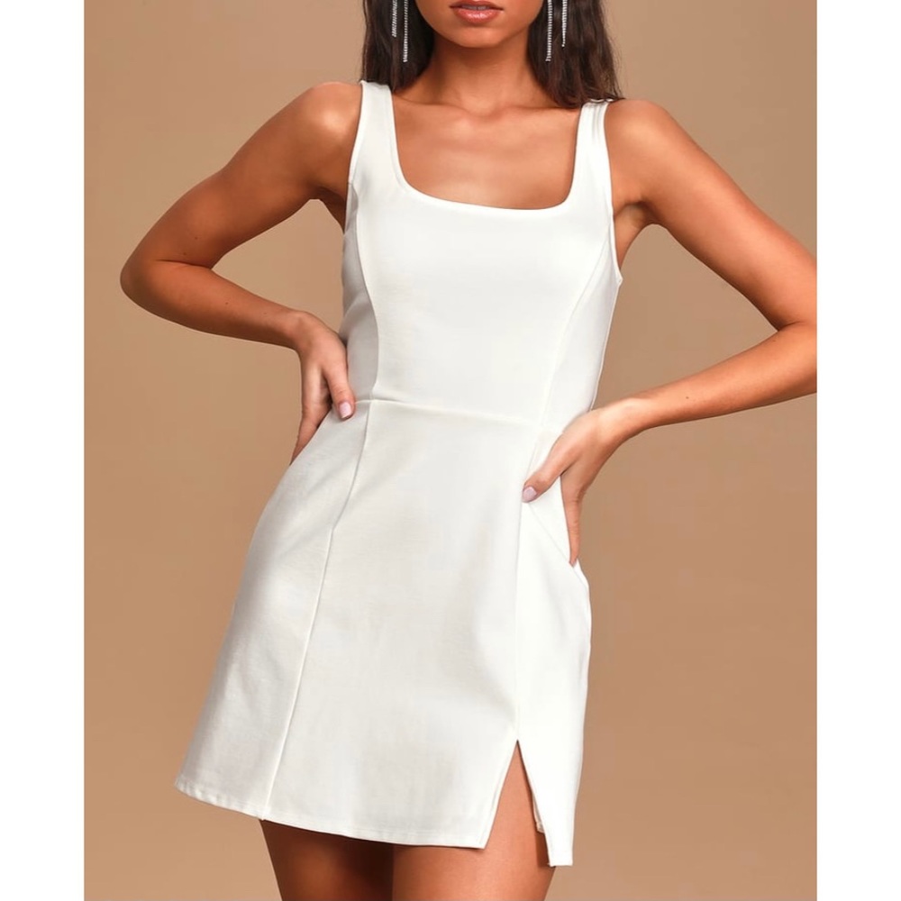 Always Admired White Sleeveless Mini Dress